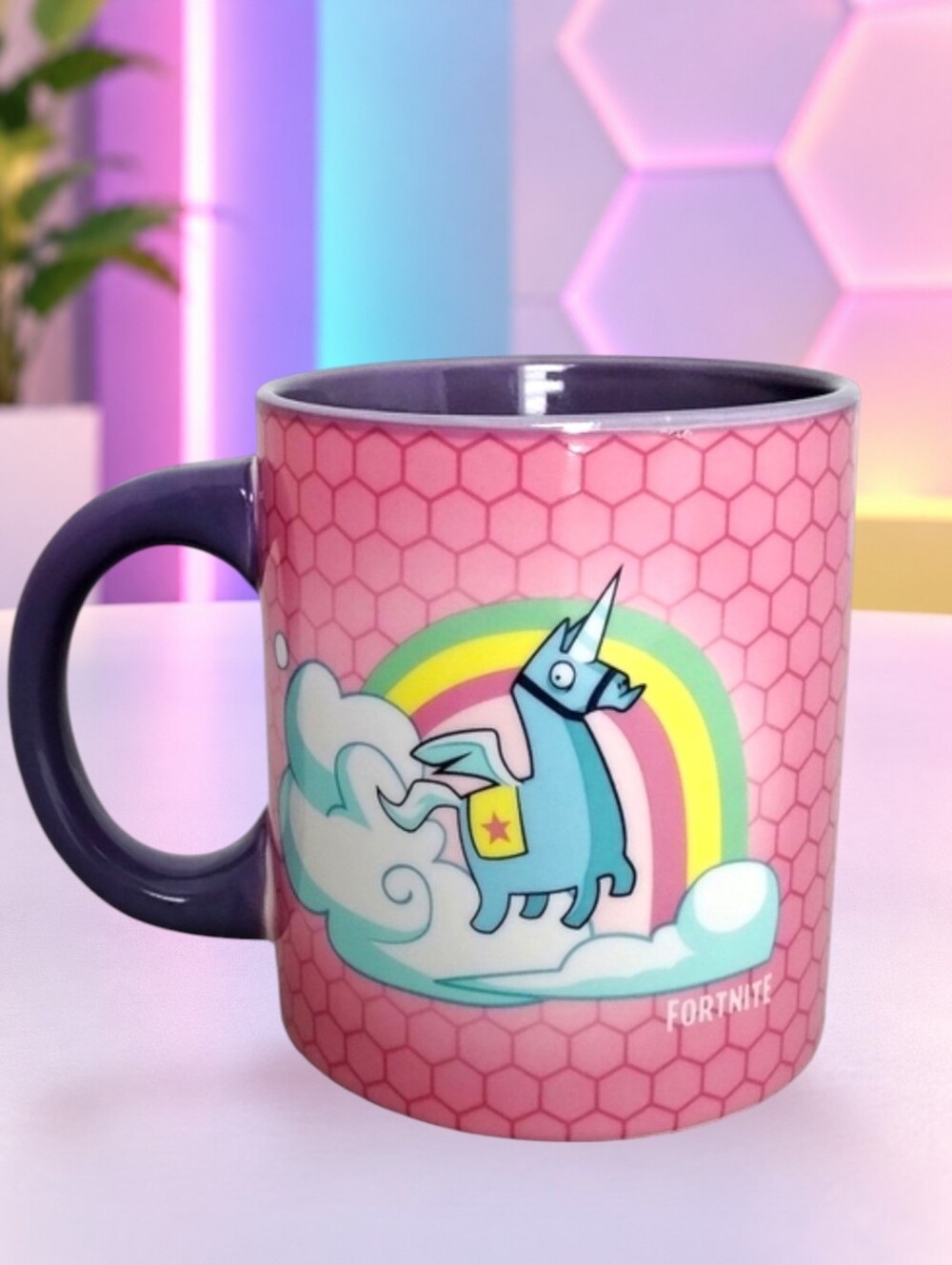 Fortnite Loot Llama 2018 Spencer's 20 Oz Pink Purple Ceramic Mug